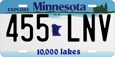 MN license plate 455LNV