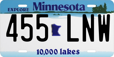 MN license plate 455LNW