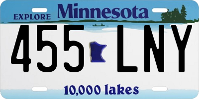 MN license plate 455LNY