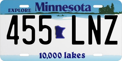 MN license plate 455LNZ