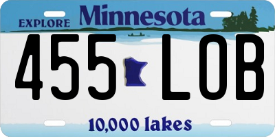 MN license plate 455LOB