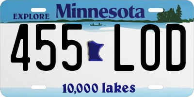 MN license plate 455LOD