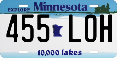 MN license plate 455LOH