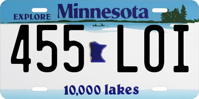 MN license plate 455LOI