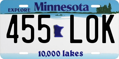 MN license plate 455LOK