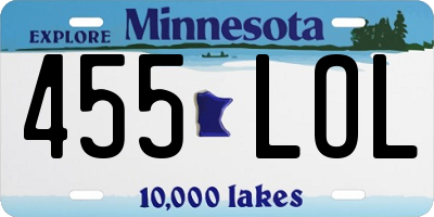MN license plate 455LOL