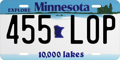 MN license plate 455LOP