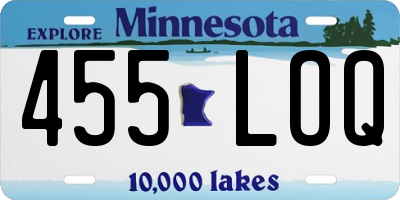 MN license plate 455LOQ
