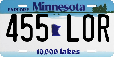 MN license plate 455LOR