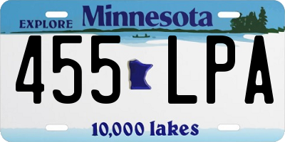 MN license plate 455LPA