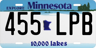 MN license plate 455LPB