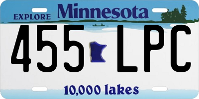MN license plate 455LPC