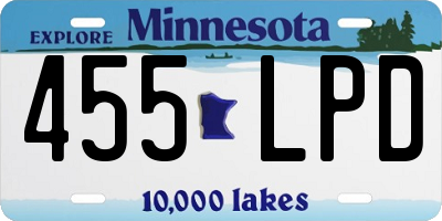 MN license plate 455LPD