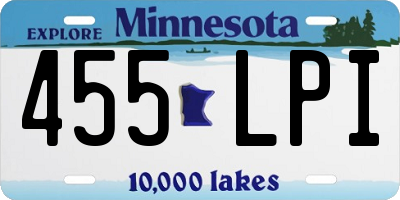 MN license plate 455LPI