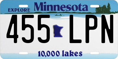 MN license plate 455LPN