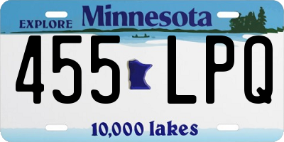 MN license plate 455LPQ
