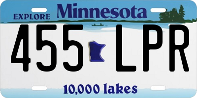 MN license plate 455LPR