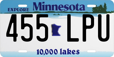 MN license plate 455LPU