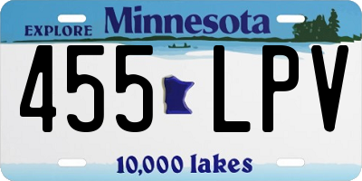MN license plate 455LPV
