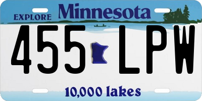 MN license plate 455LPW