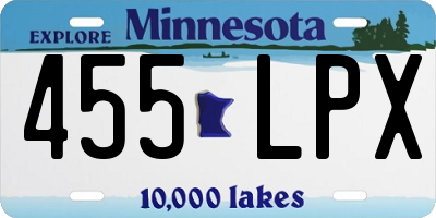 MN license plate 455LPX