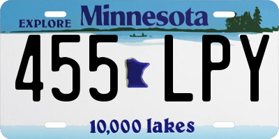 MN license plate 455LPY