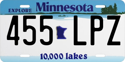 MN license plate 455LPZ