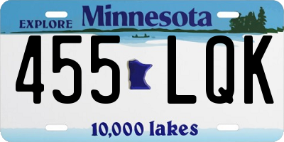 MN license plate 455LQK