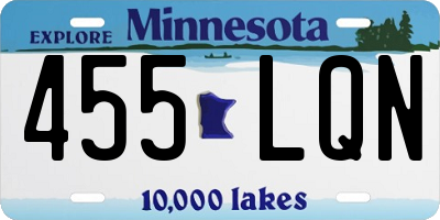 MN license plate 455LQN