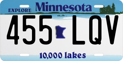 MN license plate 455LQV