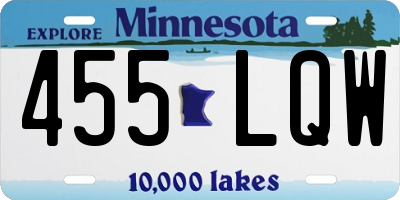 MN license plate 455LQW