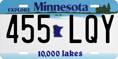 MN license plate 455LQY