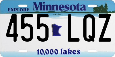 MN license plate 455LQZ
