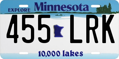 MN license plate 455LRK