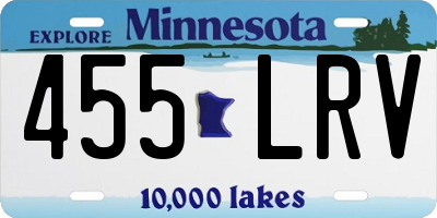 MN license plate 455LRV