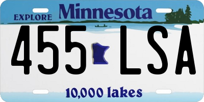 MN license plate 455LSA