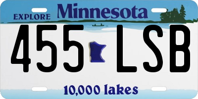 MN license plate 455LSB