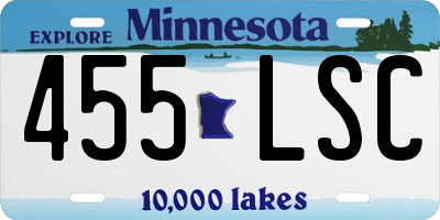 MN license plate 455LSC