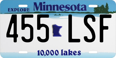 MN license plate 455LSF