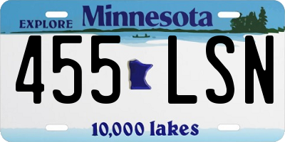 MN license plate 455LSN