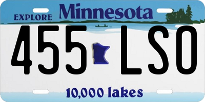 MN license plate 455LSO