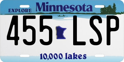 MN license plate 455LSP