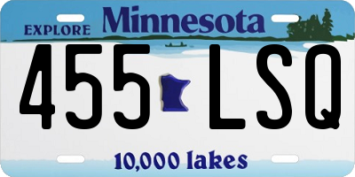 MN license plate 455LSQ