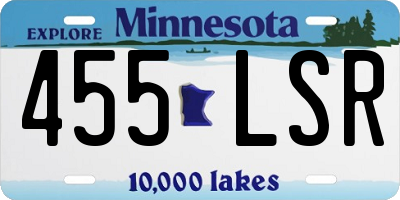 MN license plate 455LSR