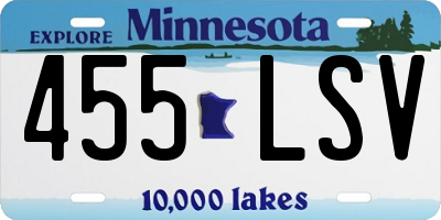 MN license plate 455LSV