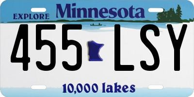 MN license plate 455LSY