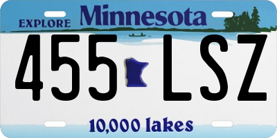 MN license plate 455LSZ