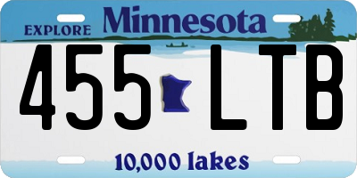 MN license plate 455LTB