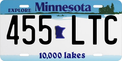 MN license plate 455LTC