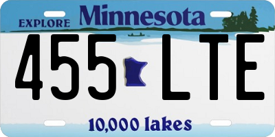MN license plate 455LTE